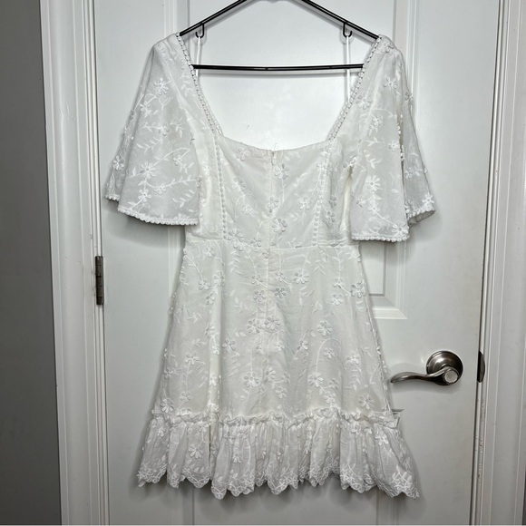 Showpo. Fancy A Spritz Square Neck Embroidered Mini Dress - Picture 7 of 14